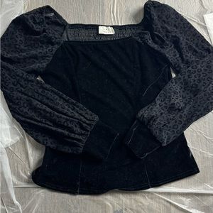 Black Cheetah Print Top